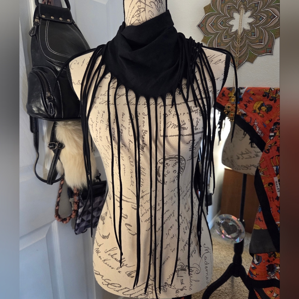 Black Fringe Wrap